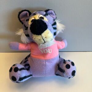 Purple and Pink Plush Tiger Toy